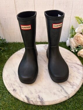HUNTER Rain Boots black Toddler Size UK 11US 12 unisex/NEW